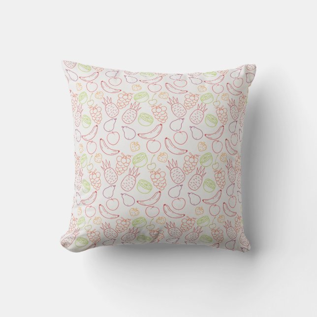 Coussin Fruit motif transparent | motif de surface de frui (Recto)