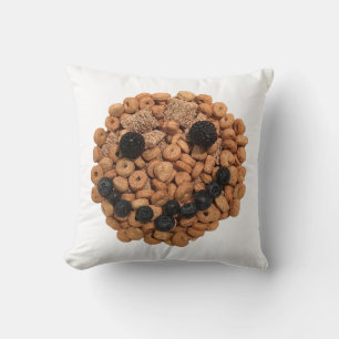 Coussin Fruit souriant mignon et visage de céréales