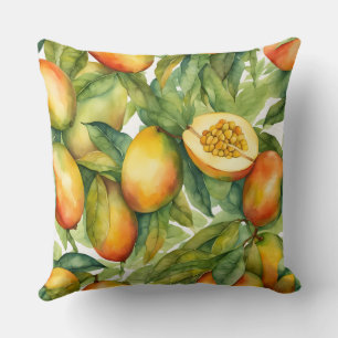 Coussin Fruits et feuilles de mangue 