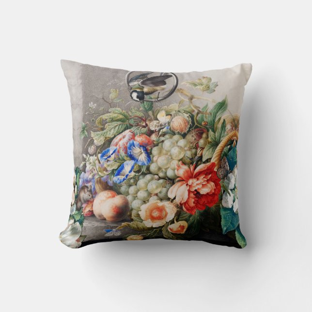 COUSSIN FRUITS, FLEURS, PÂTISSERIES, PEACHES ET PETIT OISE (Recto)