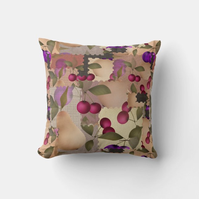 Coussin Fruits, patchwork (Recto)