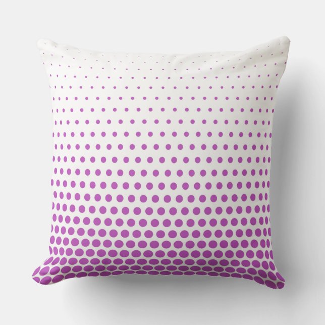 Coussin Fuchsia Polka Dot Blanc moderne (Recto)