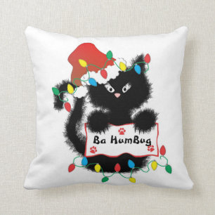 Coussin fumiste de Noël de Ba mignon de chat noir