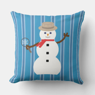 Coussin Fun and Fancy Blue Snowman Inspecteur