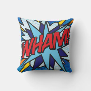 Coussin FUN ART POP Bande Dessinée Rétro WHAM ZOMG