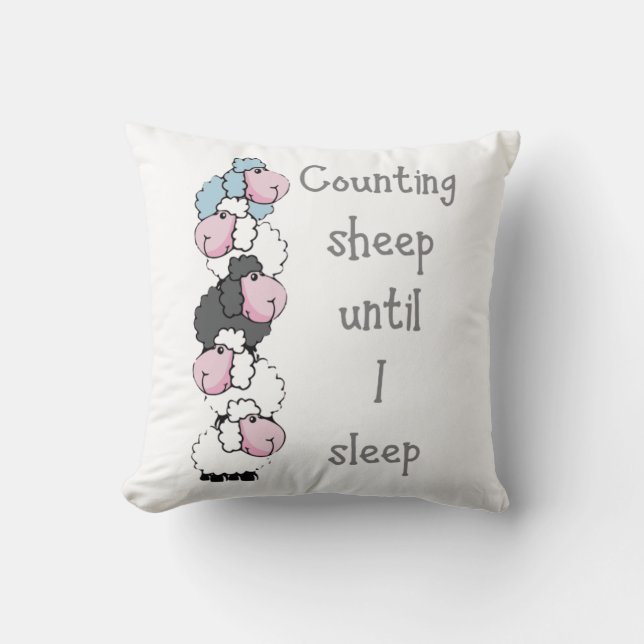 Coussin Fun Counting Sheep Jusqu'À Ce Que Je Dorme Citer a (Recto)