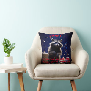 Coussin Fun Décor sur mesure Saint Valentin Raccoon