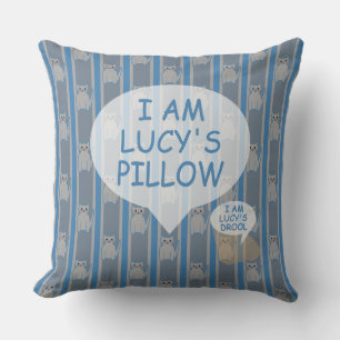 Coussin Fun et fantaisie personnalisable Kitty Striped