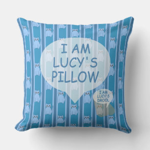 Coussin Fun et fantaisie personnalisable Kitty Striped