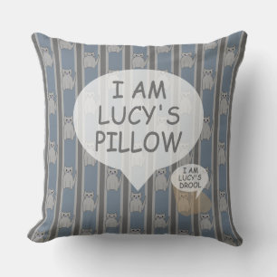 Coussin Fun et fantaisie personnalisable Kitty Striped