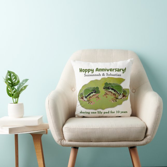 Coussin Fun Mariage Anniversaire Frog Couple Modèle (Chaise)