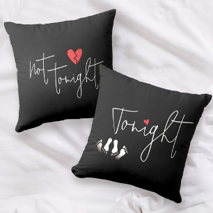 Coussin Fun Pillow Talk Ce Soir Pas Ce Soir Noir Blanc