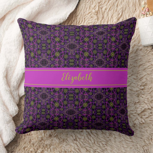 Coussin Fun violet Motif Monogramme (Couverture)