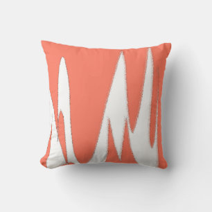 Coussin Funky Abstrait Art Coral Blanc