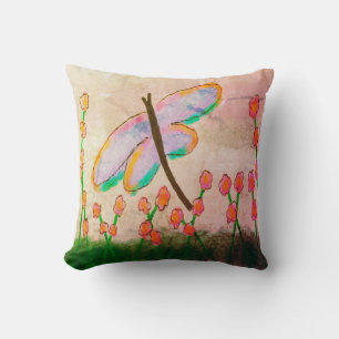 Coussin Funky Abstrait Dragonfly Art