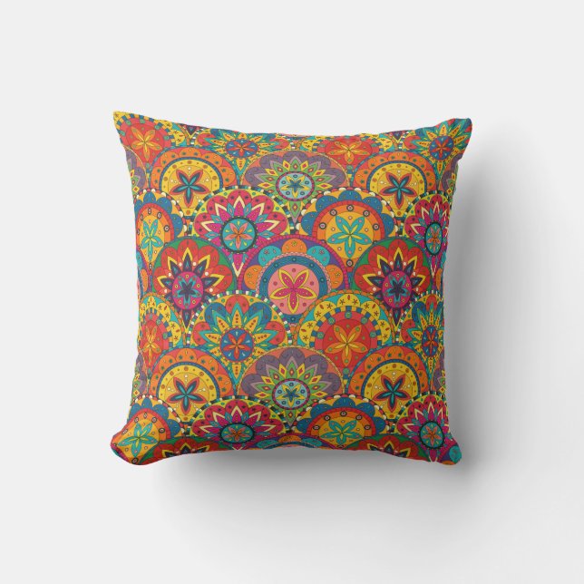 Coussin Funky Retro couleur Motif Mandala (Recto)