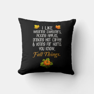 Coussin Funny Automne 2024 Novembre Élection Pro-Harris