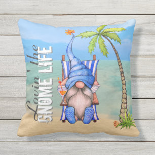 Coussin Funny Beach Chair Gnome Palm Tree