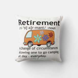 Coussin Funny Camping Définition de retraite  