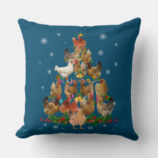 Coussin Funny Chicken Christmas Tree Pet Chicken Lover