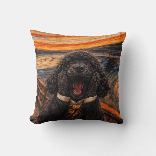 Coussin Funny Cockapoo Pillow | The Scream Dog Cushion (Recto)