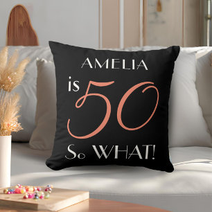 Coussin Funny Elegant Noir 50e Anniversaire