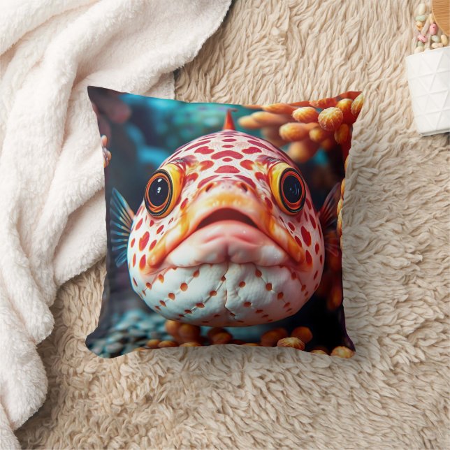 Coussin Funny Fish and Coral Close  (Couverture)