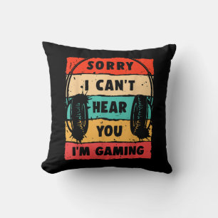 Coussin Funny Gamer Shirt pour Ados garçons Jeu vidéo pour