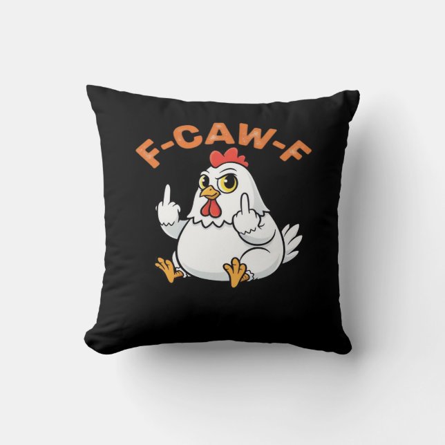 Coussin Funny Meme F-Caw-F Chicken (Recto)