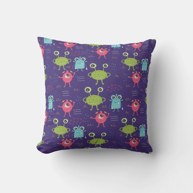 Coussin Funny Monster et mignon motif Alien (Recto)