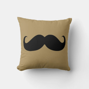 Coussin Funny Mustache noire 14