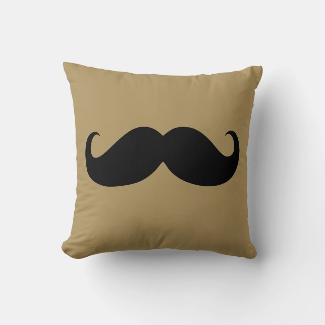 Coussin Funny Mustache noire 14 (Recto)