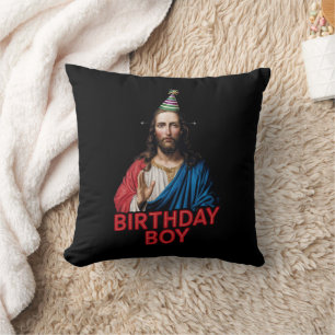 Coussin Funny Noël Jésus Enfant d'anniversaire