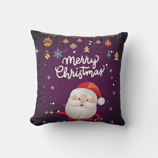 Coussin Funny Père Noël Joyeux Noël 2022 (Recto)