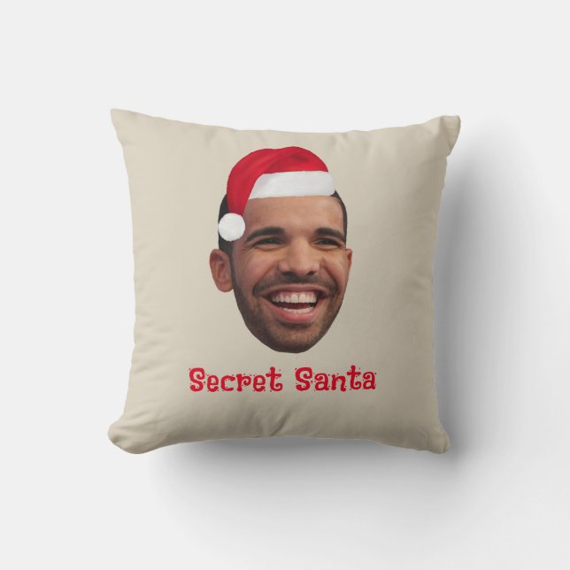 Coussin Funny Père Noël noël personnalisable photo (Recto)
