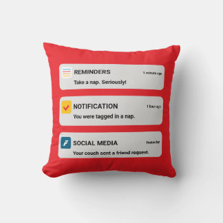 Coussin Funny Phone Notification Throw Pillow