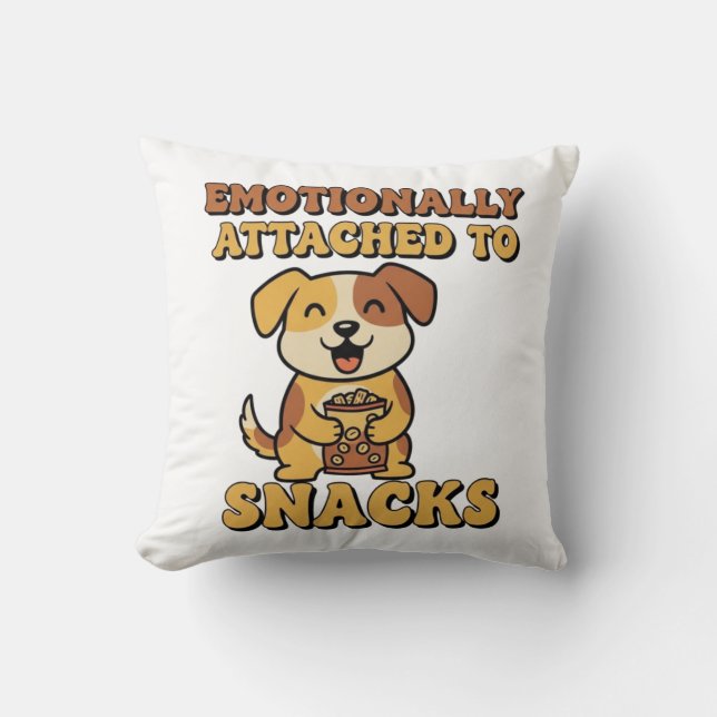 Coussin Funny Retro Dog Snack Mood Square Pillow (Recto)