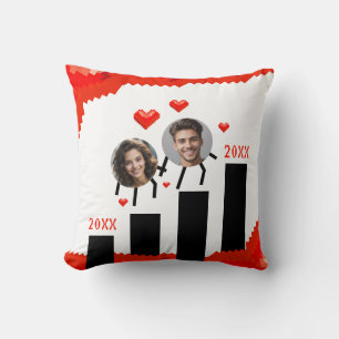 Coussin Funny Rouge & Blanc Pixel Jeu Photo Boyfriend