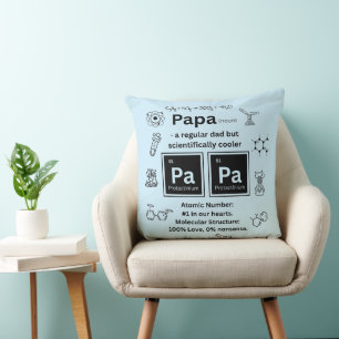 Coussin Funny Science Papa Fête des pères Chimie Cadeau