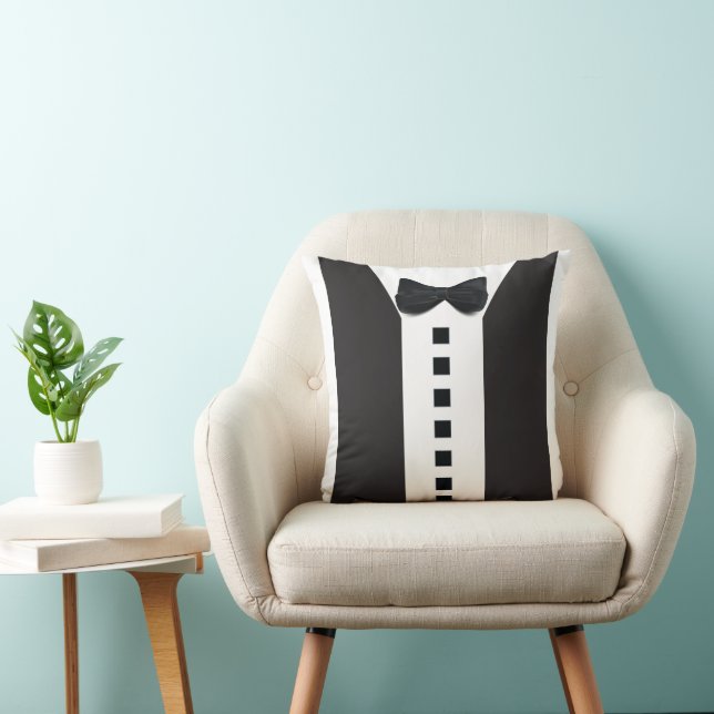 Coussin Funny Tuxedo 🎩 jolie minimaliste Élégance (Chaise)