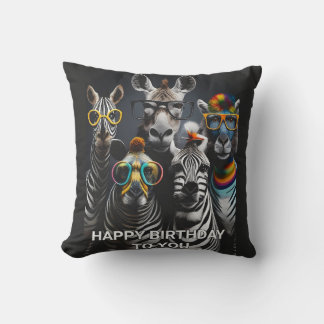 Coussin Funny Zebra Anniversaire T-shirt - Joyeux annivers
