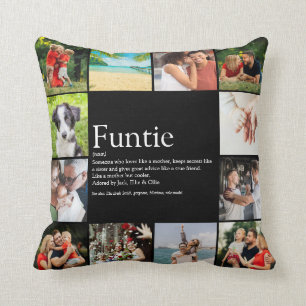 Coussin Funtie Tante Tante Définition Photo Collage Amusan