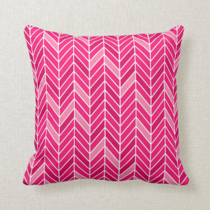 Coussin Fuschia en porte-à-faux de l'étroit   de Chevron