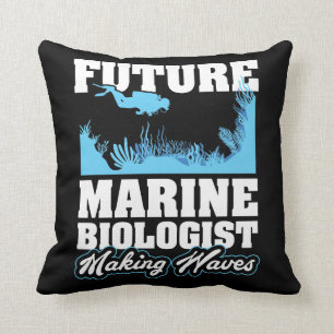 Coussin Futur biologiste marin faisant des vagues