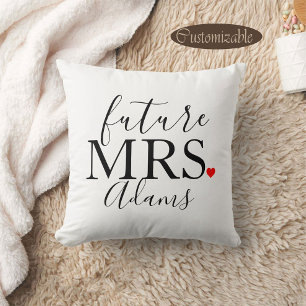 Coussin Futur cadeau de Mme la mariée, fiancée, enterremen