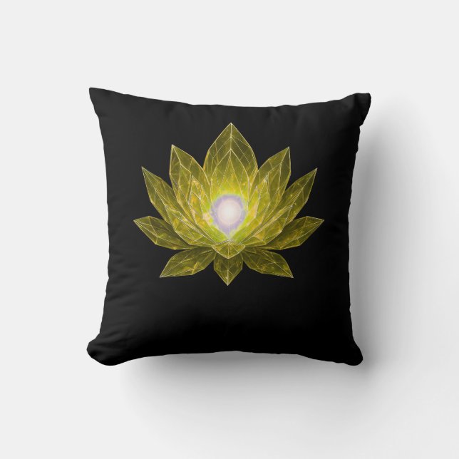 Coussin Futuristic Crystal Lotus • Sci-Fi Energy Abstract (Recto)