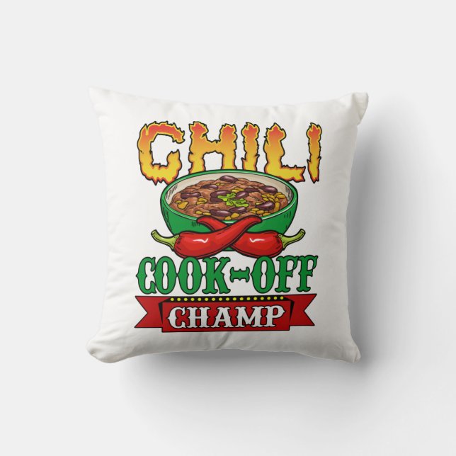 Coussin Gagnant de la compétition Chili Cook Off Champ (Recto)