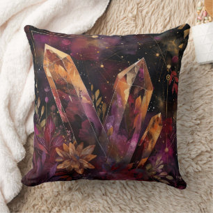 Coussin Galaxie Cristal d'Améthyste Motif Céleste