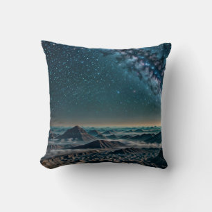 Coussin Galaxie de la Voie lactée sur les montagnes du dés