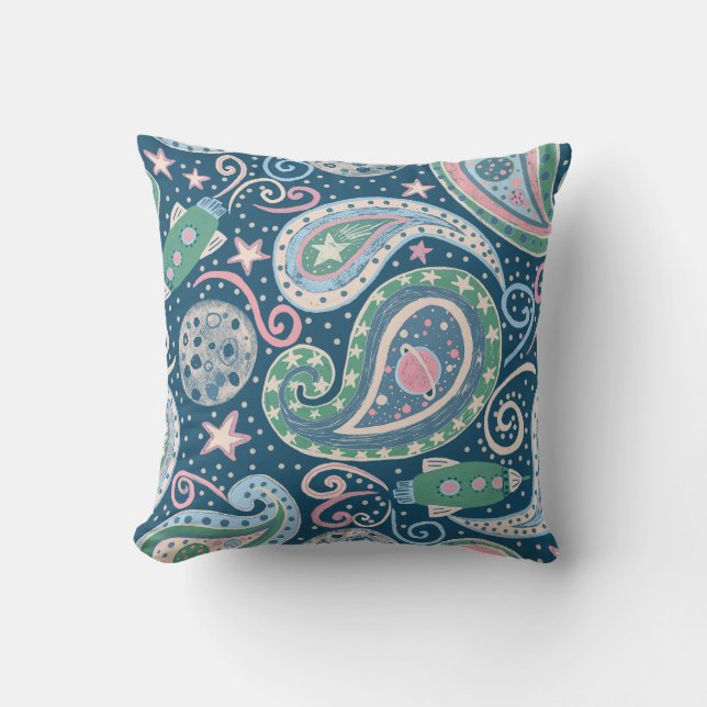 Coussin Galaxie de l'espace rétro (Recto)